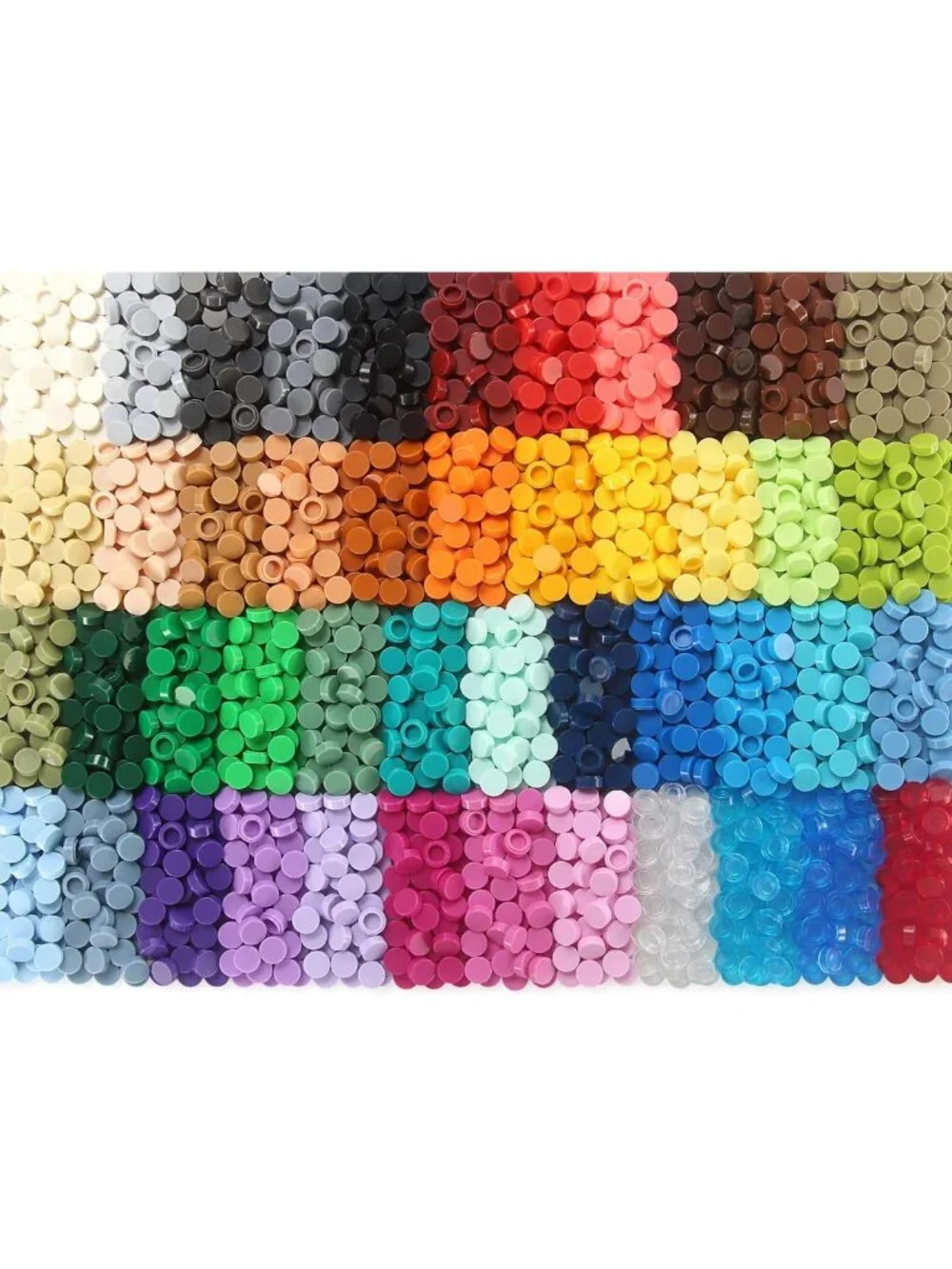 Bulk 4600PCS 1x1 Round Flat Building Tiles - 46 Vibrant Colors for Creative Fun